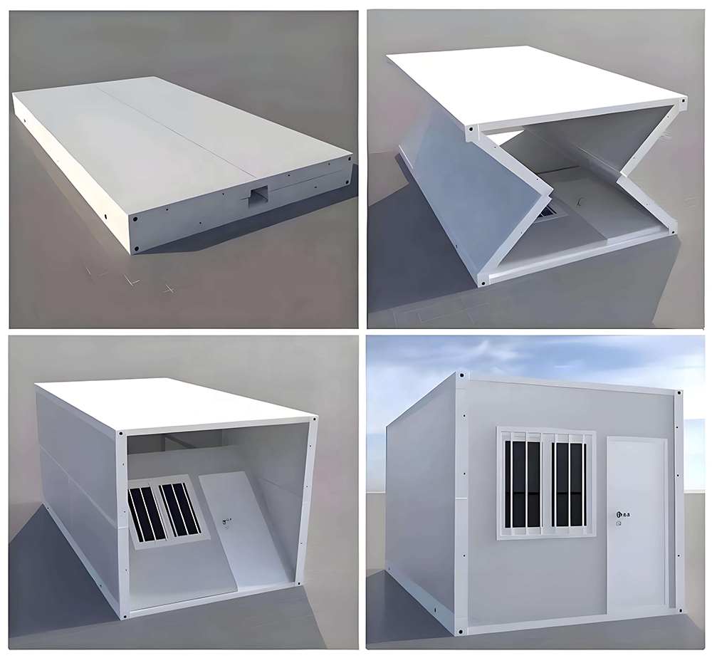 prefab 20ft folding container house-good solution for construction site
