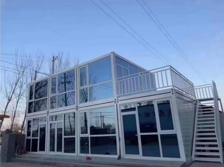 China hot sale 2 story prefab flat office or living room container house