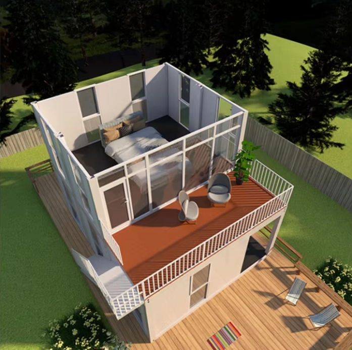 luxury two-story prefab living container house