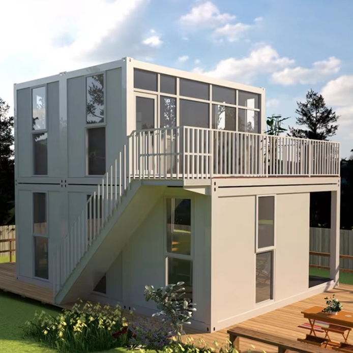 luxury two-story prefab living container house
