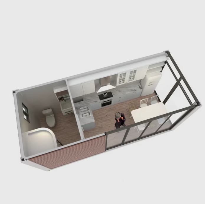 cheap prefab container home with toilet and kitchen