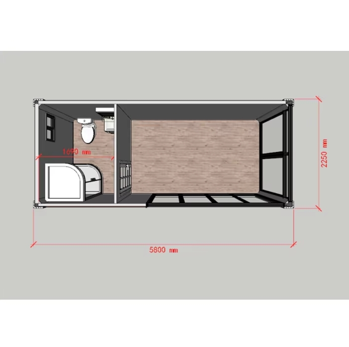 cheap prefab container home with toilet and kitchen