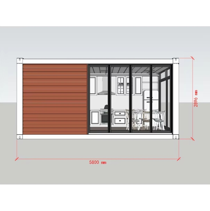 cheap prefab container home with toilet and kitchen
